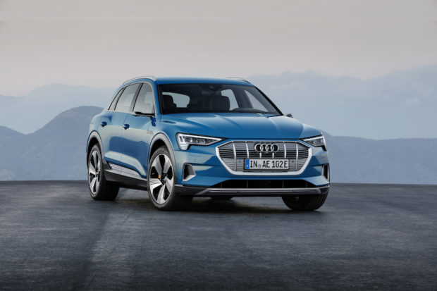 2019 Audi e-tron Antigua blue